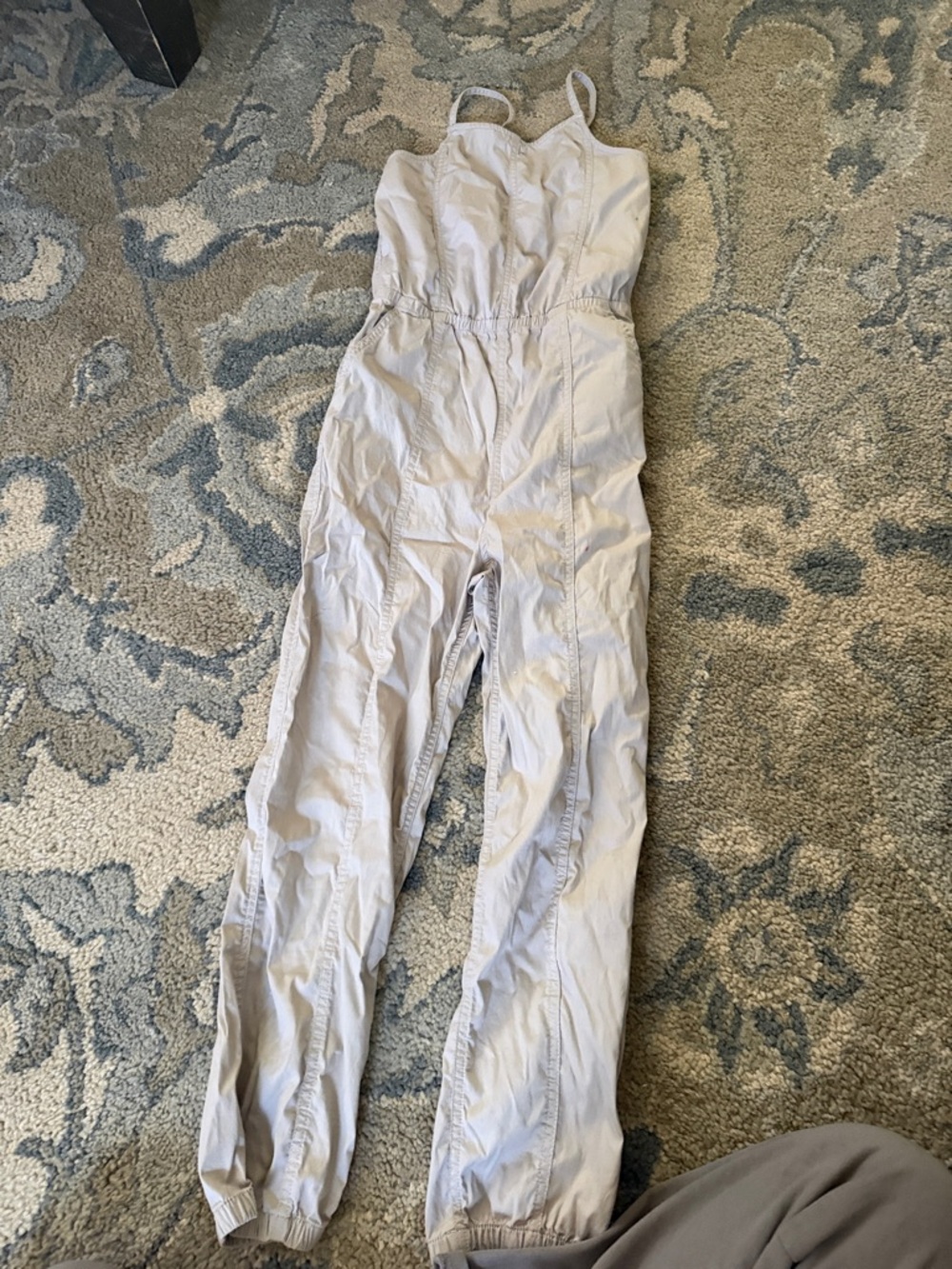 abercrombie kids light beige spaghetti-strap jumpsuit
